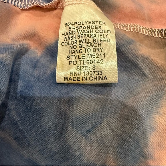 Umgee Tie Dye Tunic Top Mini Dress Blue & Pink Long Sleeve Women’s Size Small - Picture 10 of 10